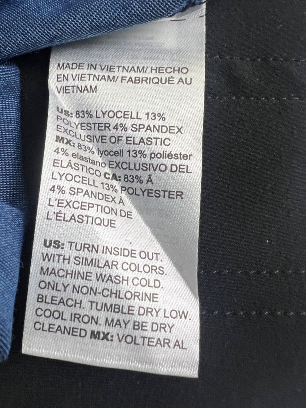 Chico's V Neck Smocked Sleeve Tee Blue Riviera Size 4 (XXL) NWT - Picture 5 of 7